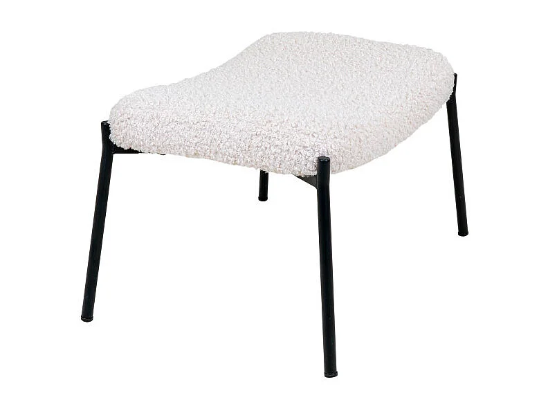 Glasgow - Repose-pieds en tissu bouclette - Blanc