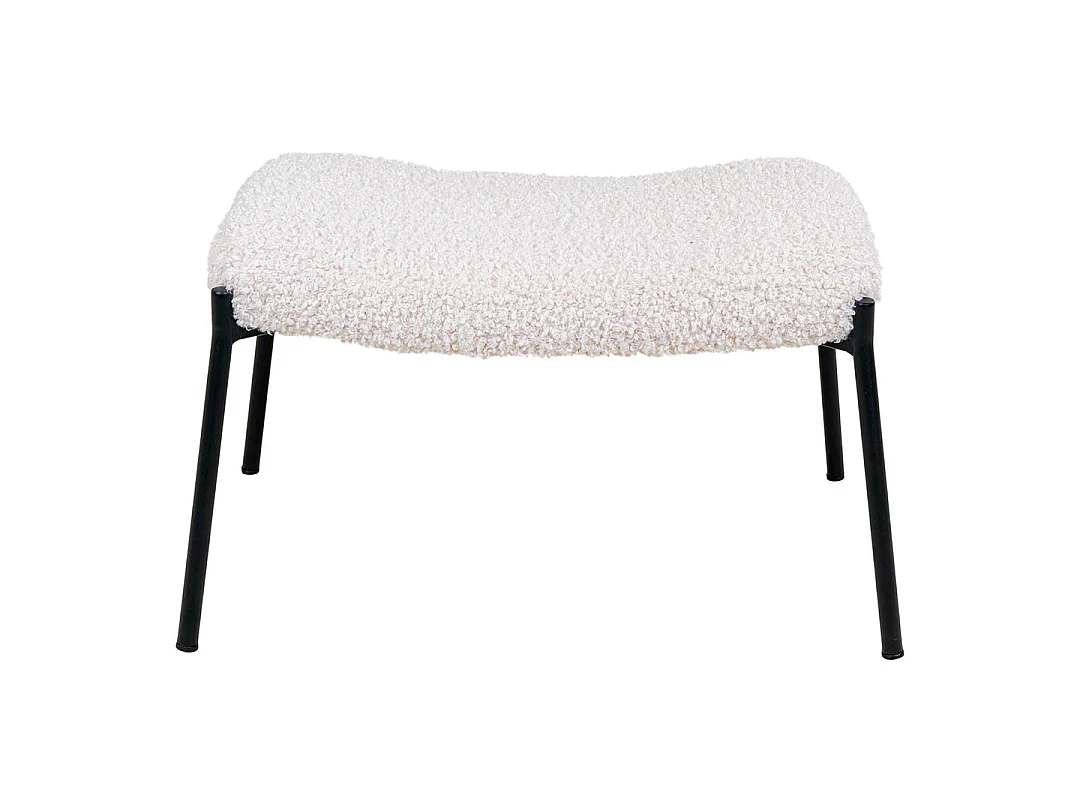 Pouf Glasgow in similpelle di agnello, bianco.