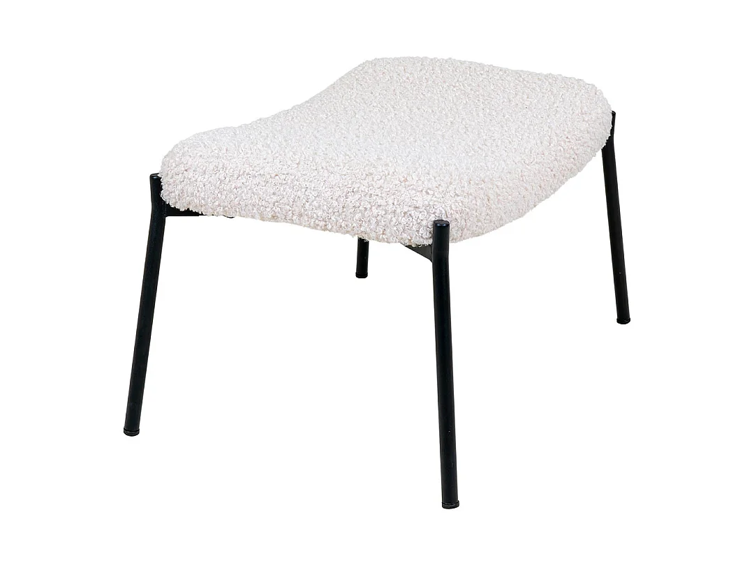 Pouf Glasgow in similpelle di agnello, bianco.