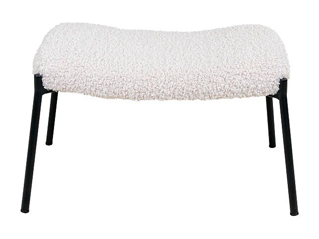 Pouf Glasgow in similpelle di agnello, bianco.