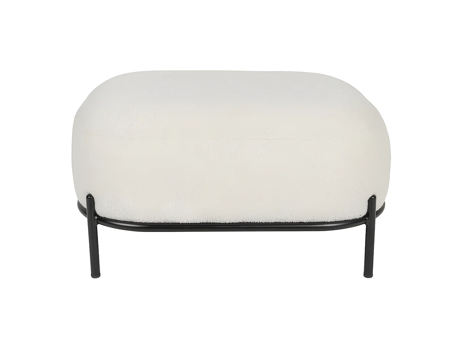 Polly  - Repose-pieds en tissu bouclette - Blanc ivoire