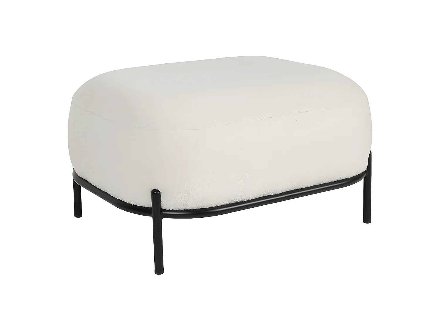 Polly  - Repose-pieds en tissu bouclette - Blanc ivoire