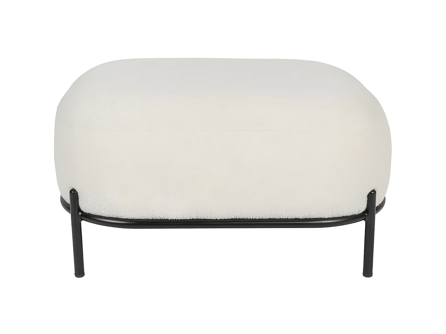 Polly  - Repose-pieds en tissu bouclette - Blanc ivoire