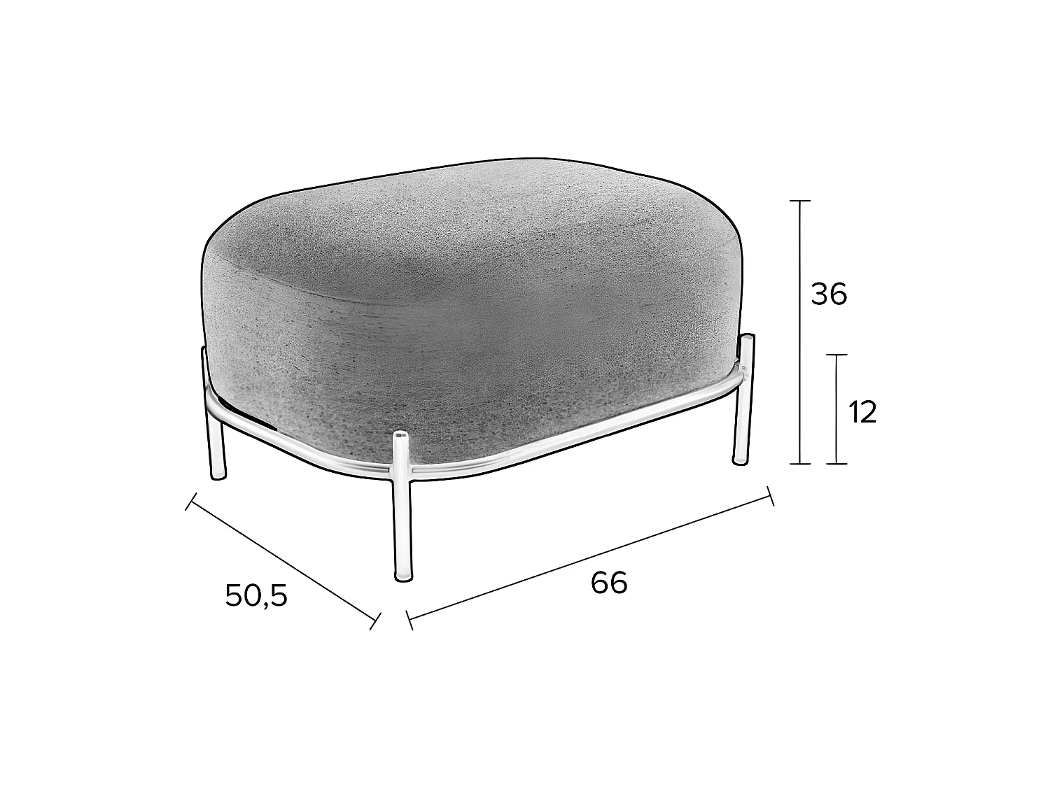 Polly  - Repose-pieds en tissu bouclette - Blanc ivoire