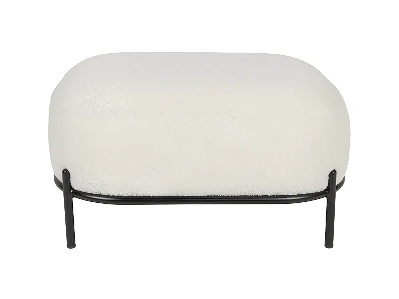 Polly  - Repose-pieds en tissu bouclette - Blanc ivoire