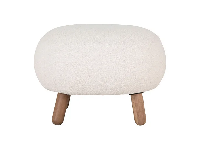 Pouf Savona in pelle di agnello artificiale bianca.