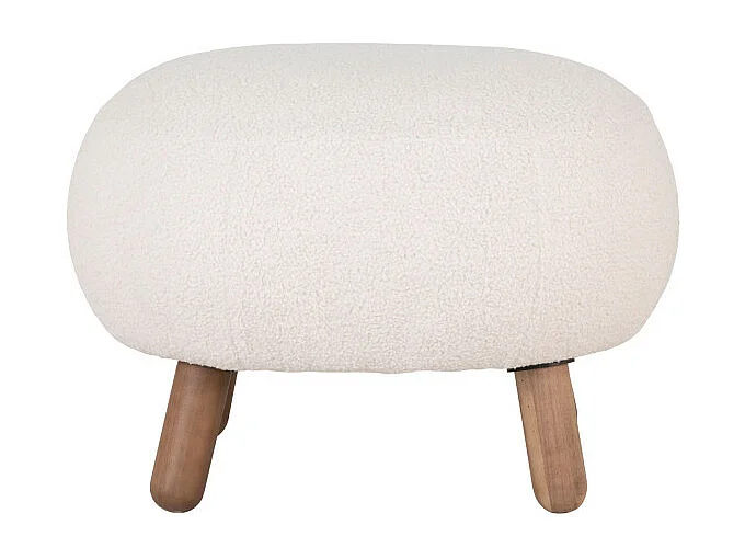 Savona - Repose-pieds en tissu bouclette : Couleur - Ecru