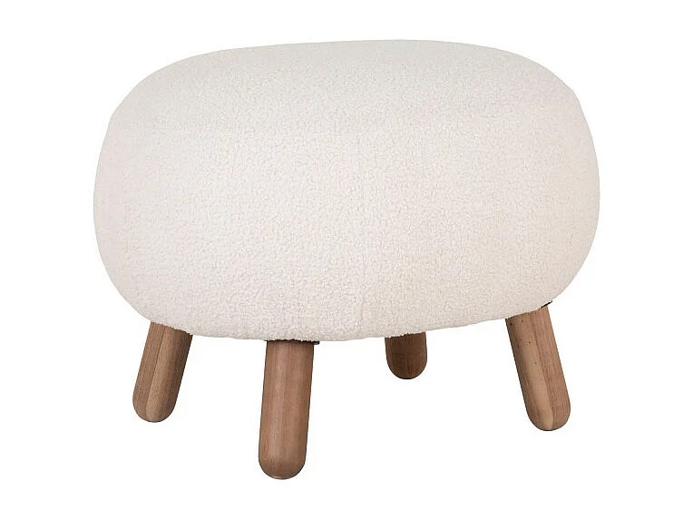 Savona - Repose-pieds en tissu bouclette : Couleur - Ecru