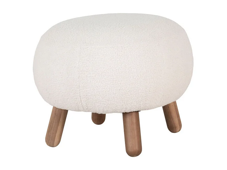 Savona - Repose-pieds en tissu bouclette : Couleur - Ecru