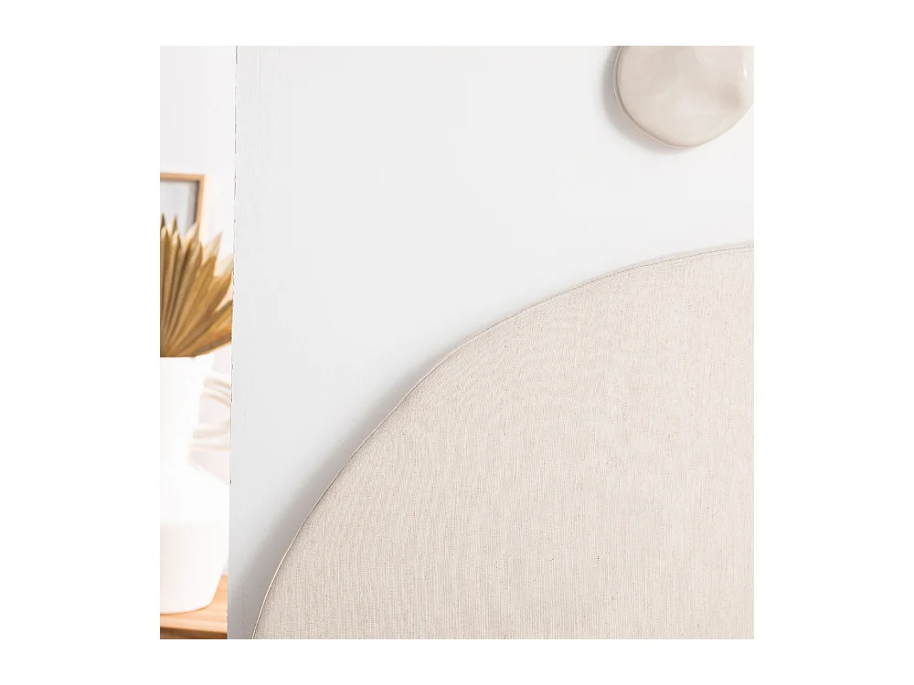 Noussa - Tête de lit en coton et lin demi-lune L170cm - Naturel