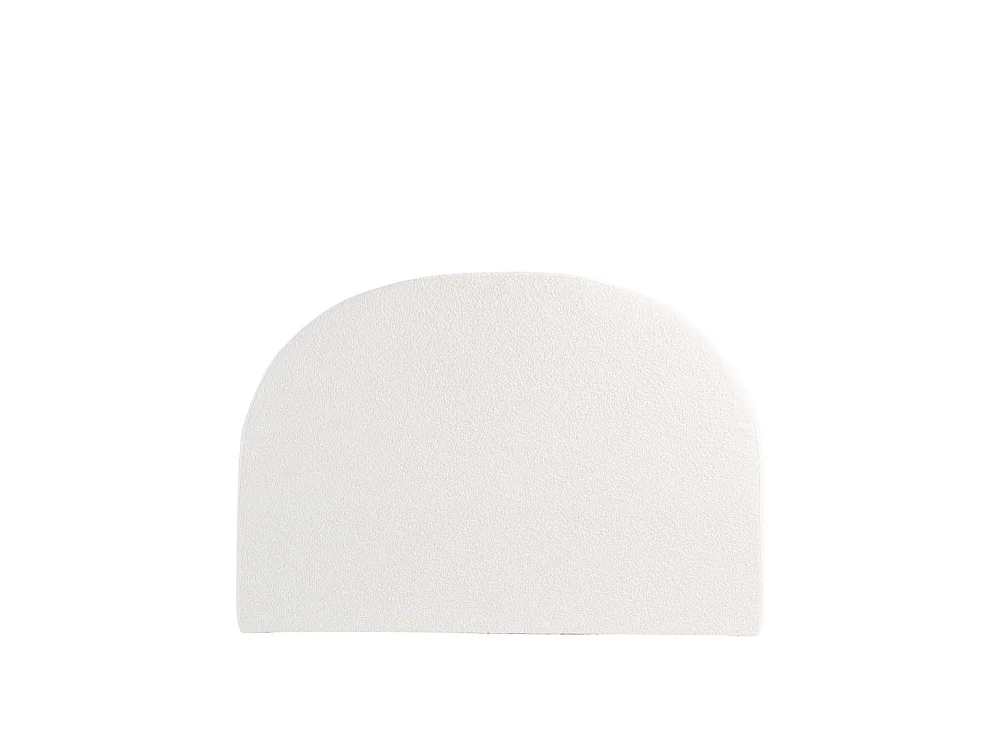 Noussa - Tête de lit en tissu bouclette demi-lune L150cm - Écru