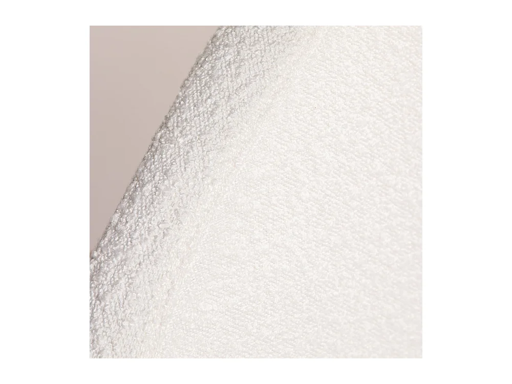 Noussa - Tête de lit en tissu bouclette demi-lune L150cm - Écru