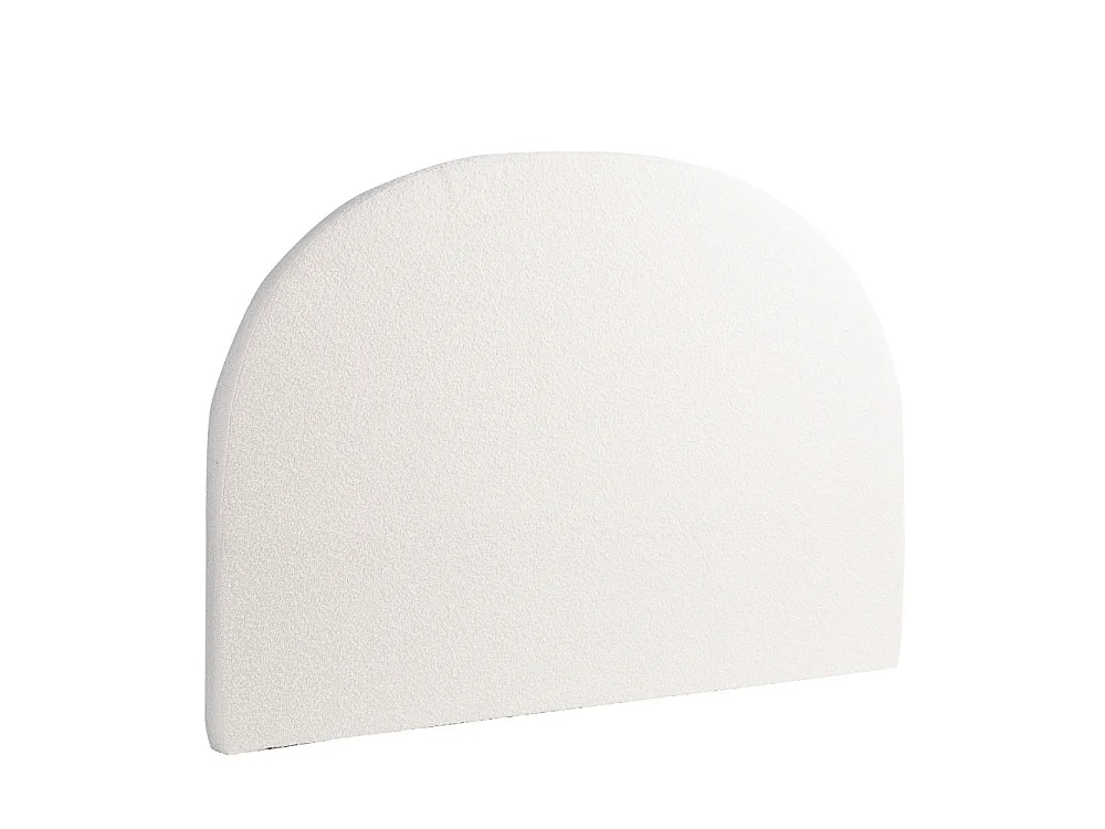 Noussa - Tête de lit en tissu bouclette demi-lune L150cm - Écru
