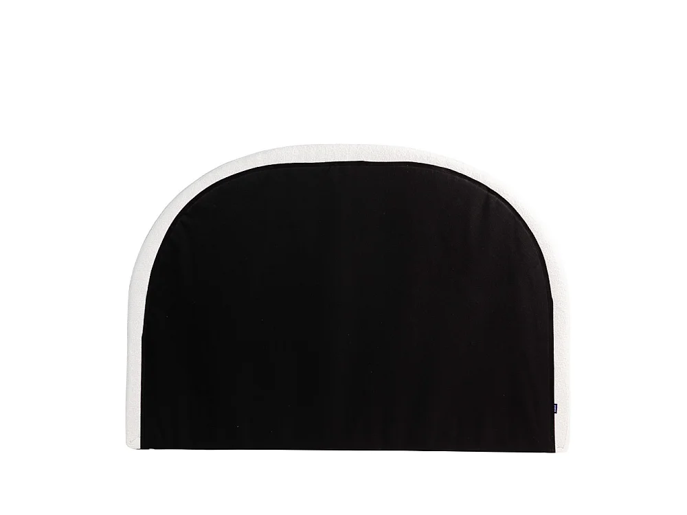 Noussa - Tête de lit en tissu bouclette demi-lune L150cm - Écru