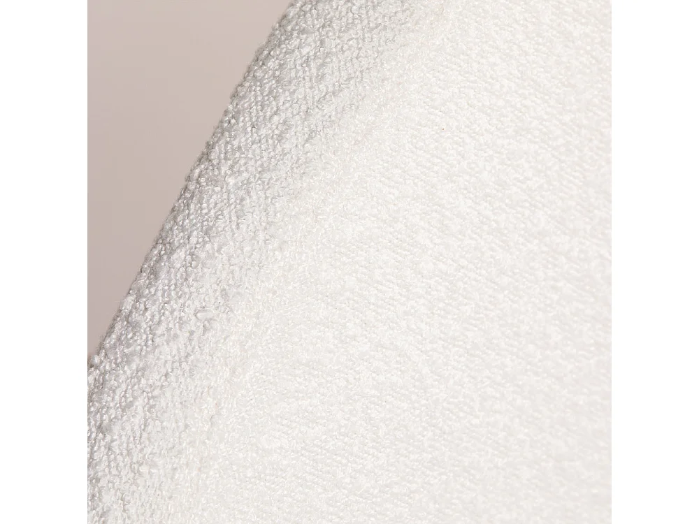 Noussa - Tête de lit en tissu bouclette demi-lune L150cm - Écru