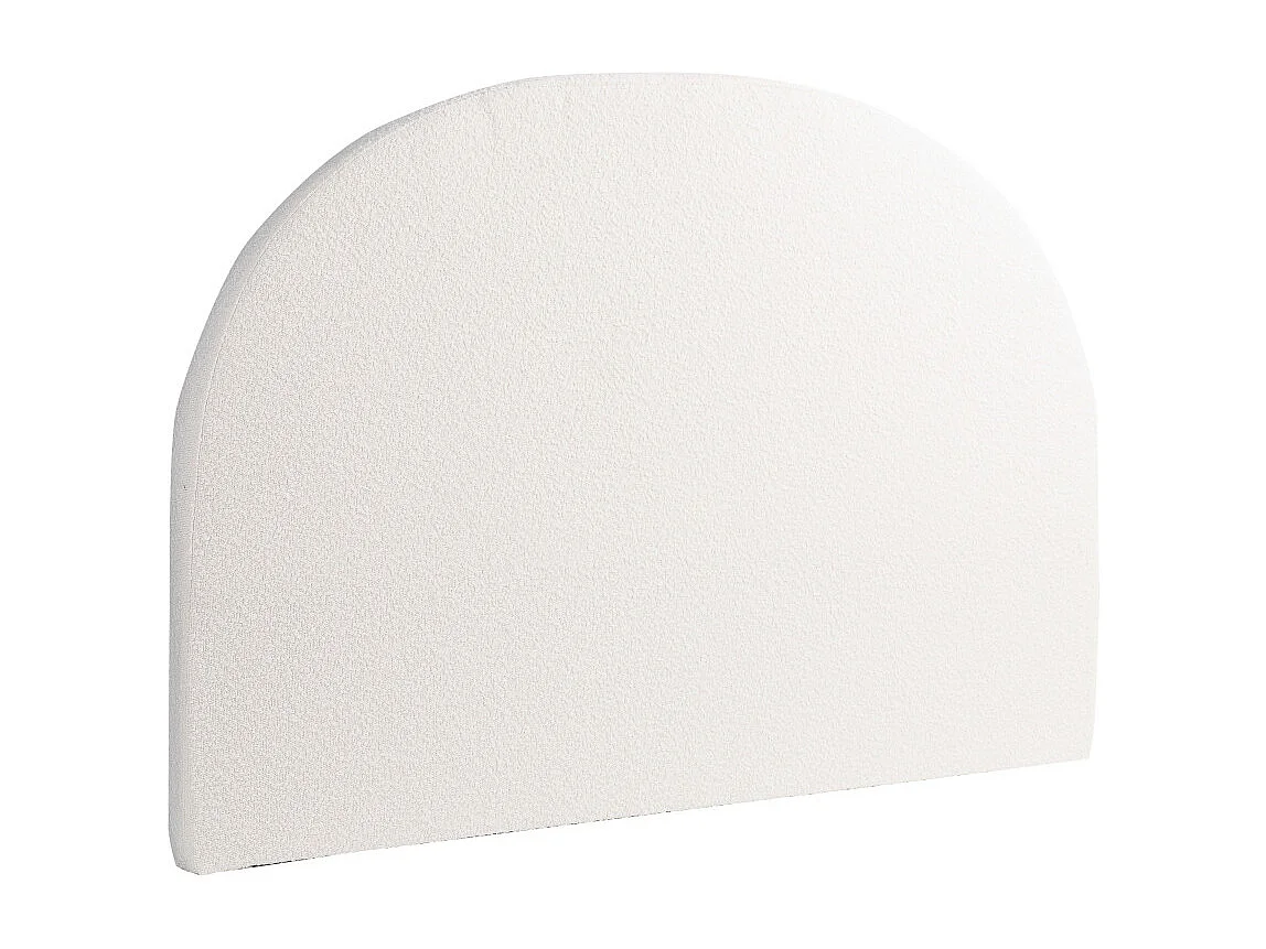 Noussa - Tête de lit en tissu bouclette demi-lune L150cm - Écru