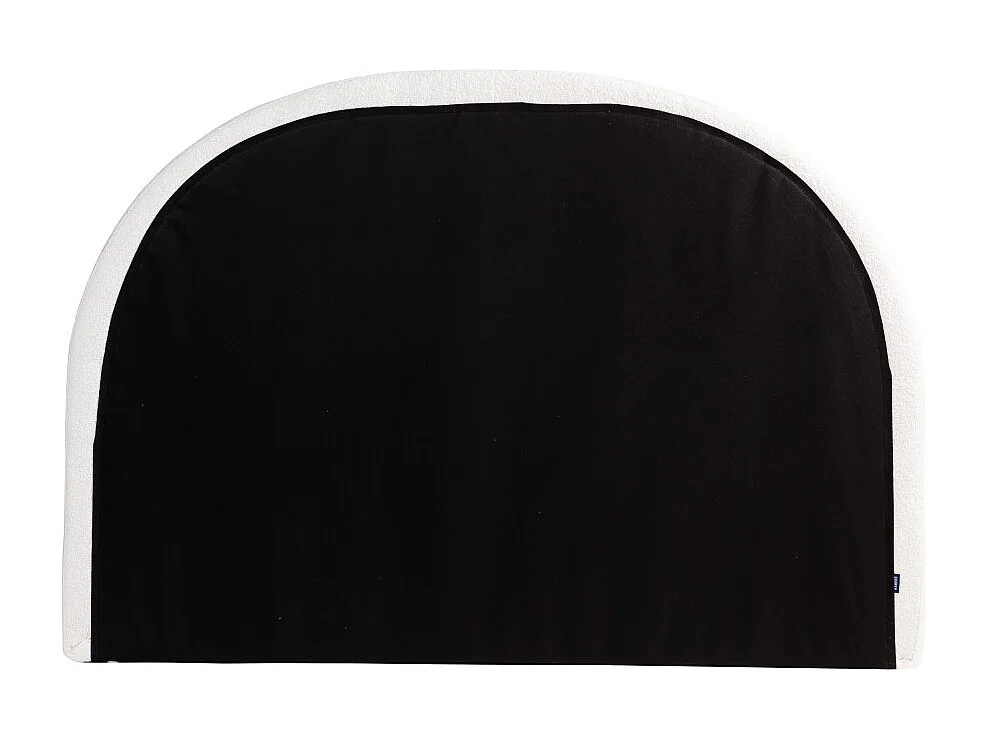 Noussa - Tête de lit en tissu bouclette demi-lune L150cm - Écru