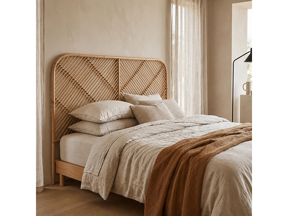 Kayan - Tête de lit en rotin 188cm - Naturel