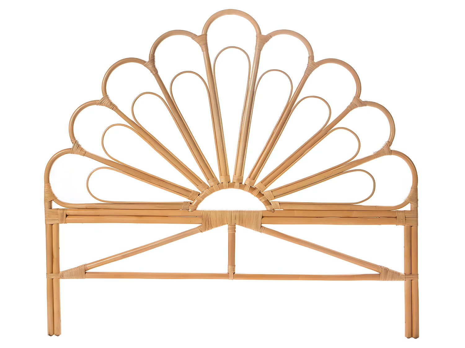 Singaraja - Tête de lit design en rotin 180cm - Naturel