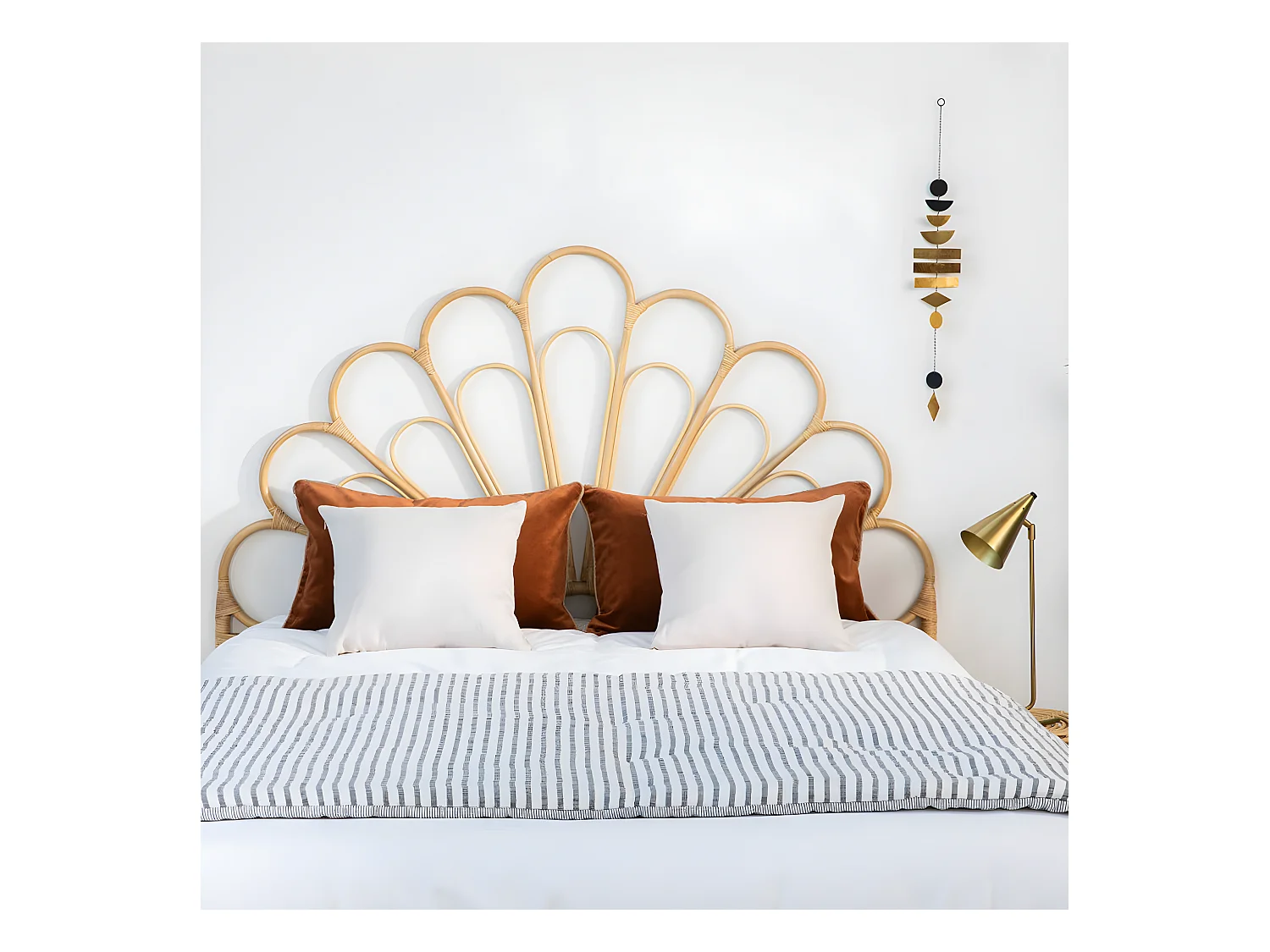 Singaraja - Tête de lit design en rotin 148cm - Naturel