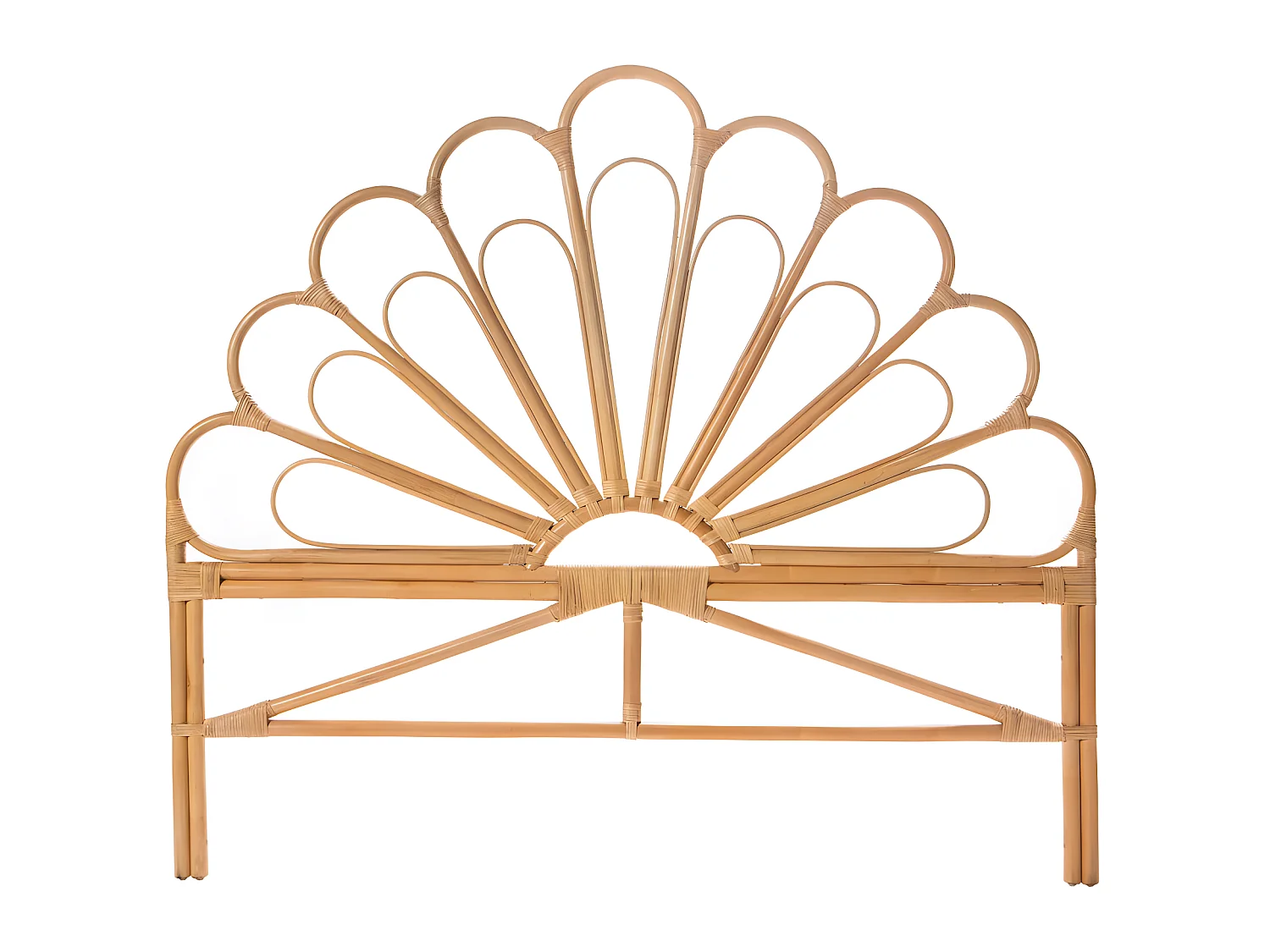 Singaraja - Tête de lit design en rotin 160cm - Naturel