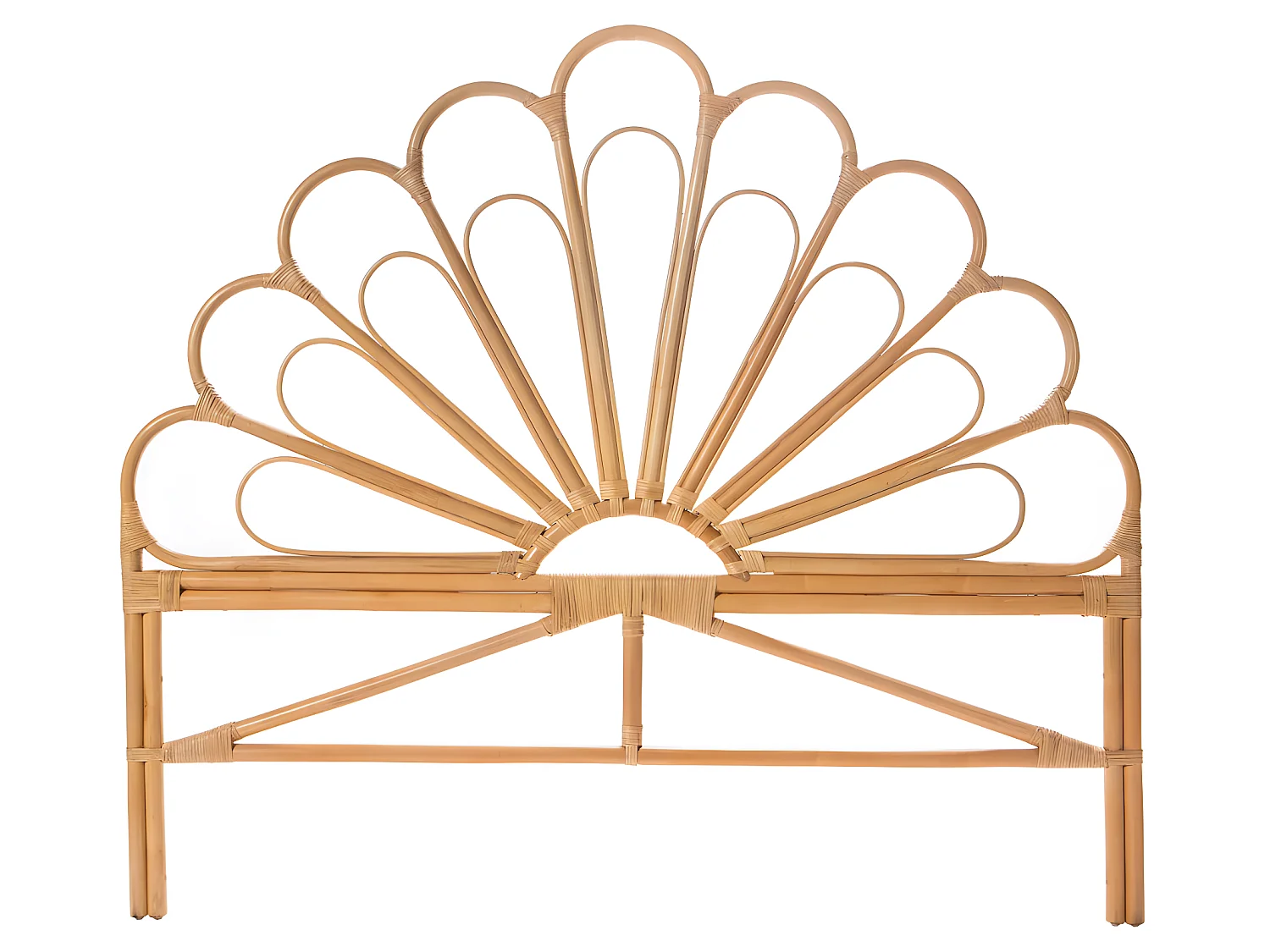 Singaraja - Tête de lit design en rotin 160cm - Naturel