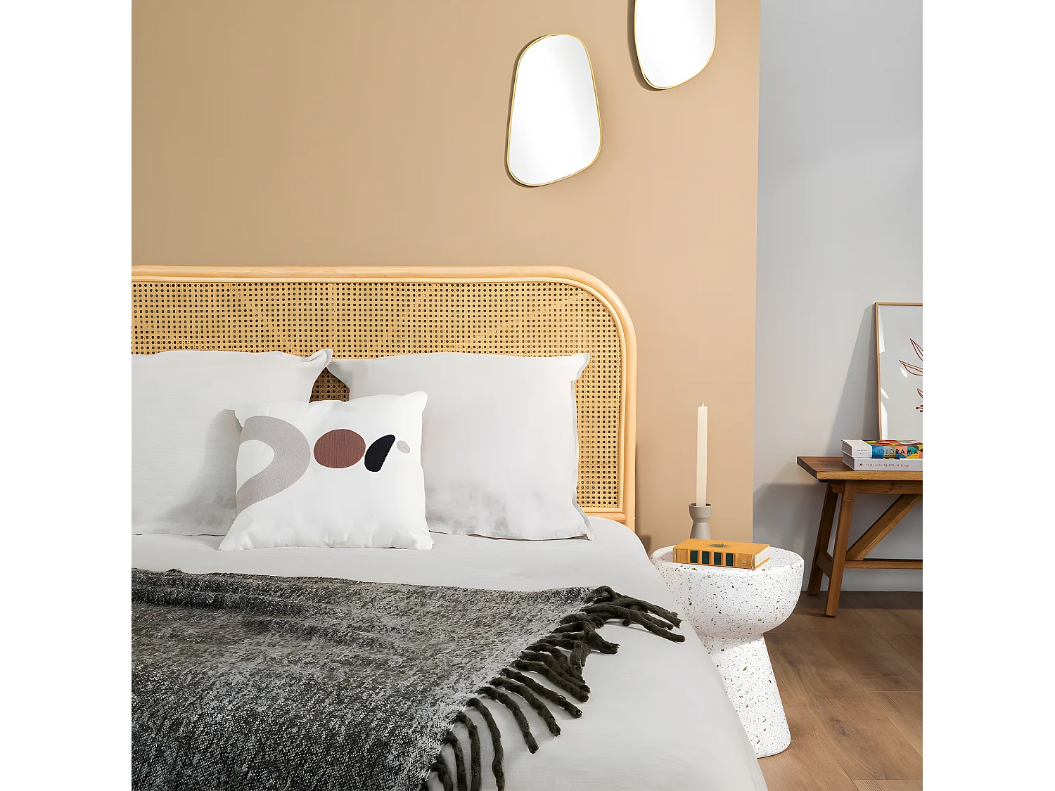 Nanasi - Tête de lit en cannage de rotin L168xH110cm : Couleur - Naturel