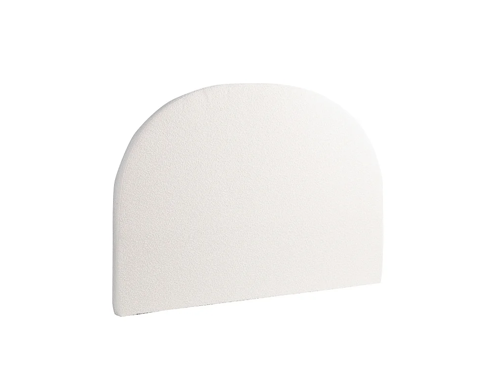 Noussa - Tête de lit en tissu bouclette demi-lune L170cm - Écru
