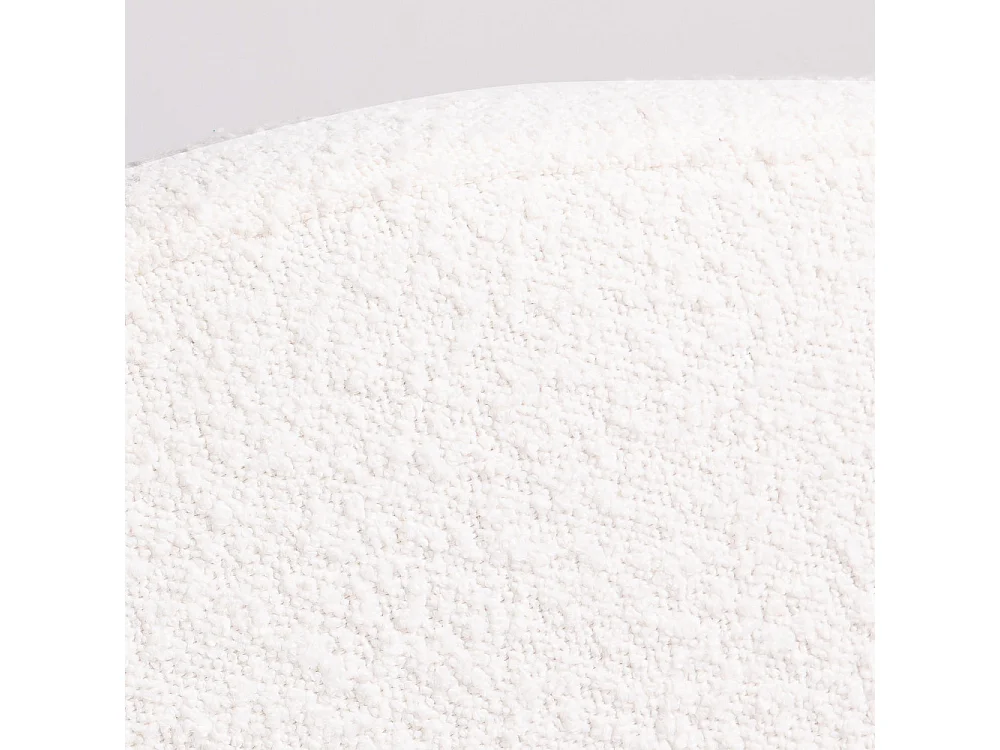 Noussa - Tête de lit en tissu bouclette demi-lune L170cm - Écru