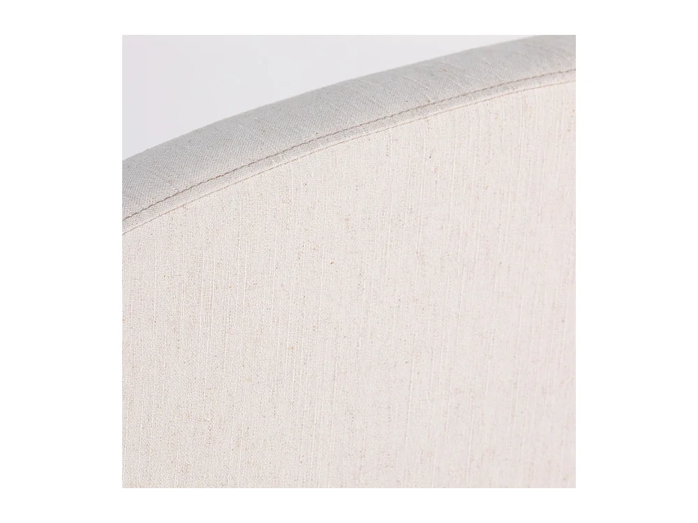 Noussa - Tête de lit en coton et lin demi-lune L150cm - Naturel