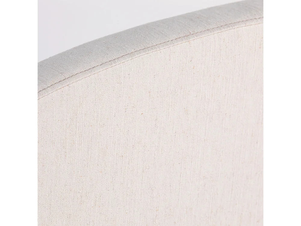 Noussa - Tête de lit en coton et lin demi-lune L150cm - Naturel