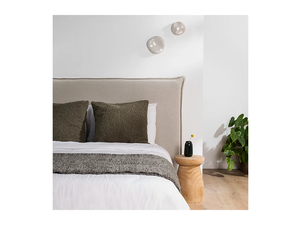 Macbeth - Tête de lit en coton et lin L170cm - Naturel