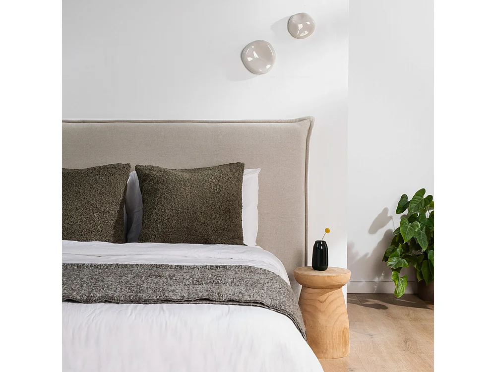 Macbeth - Tête de lit en coton et lin L170cm - Naturel