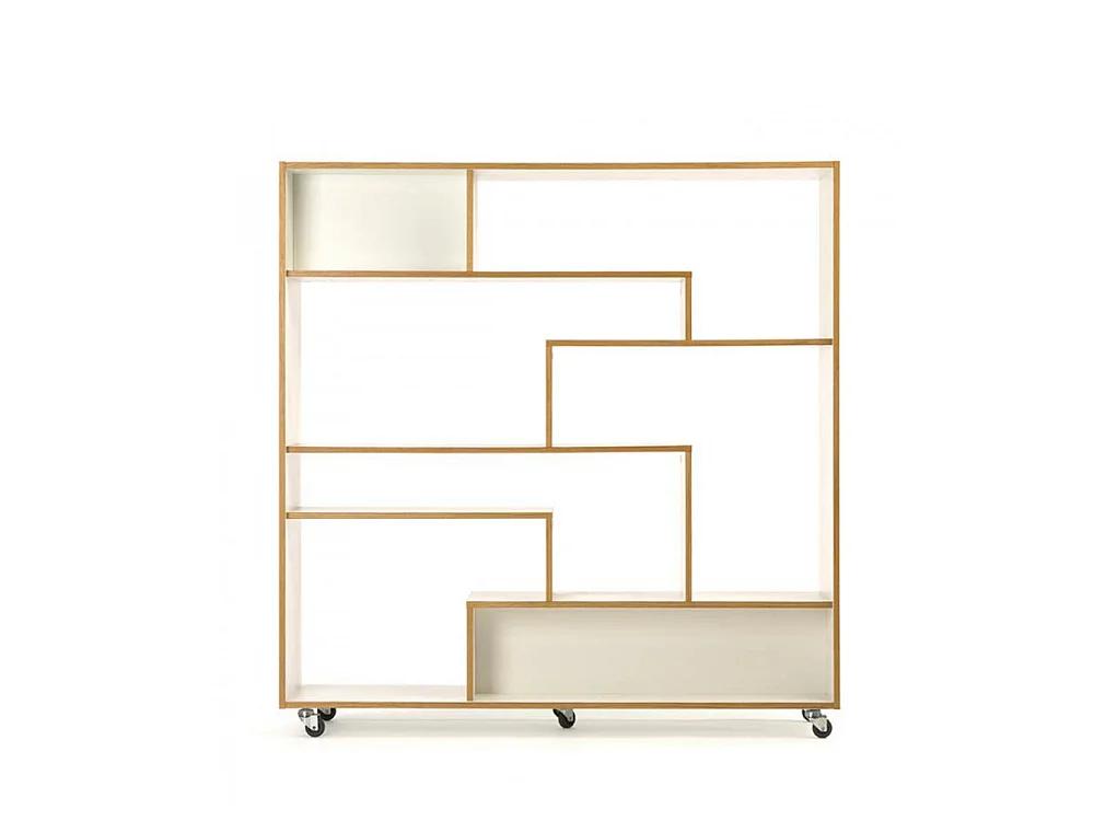Southbury - Bibliothèque design graphique à roulettes - Blanc