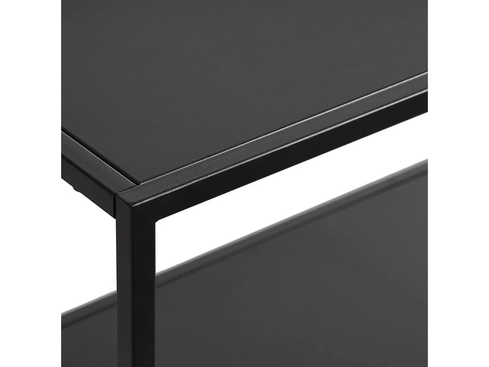 Abel - Bibliothèque 2 portes, 6 niches en métal H180cm - Noir