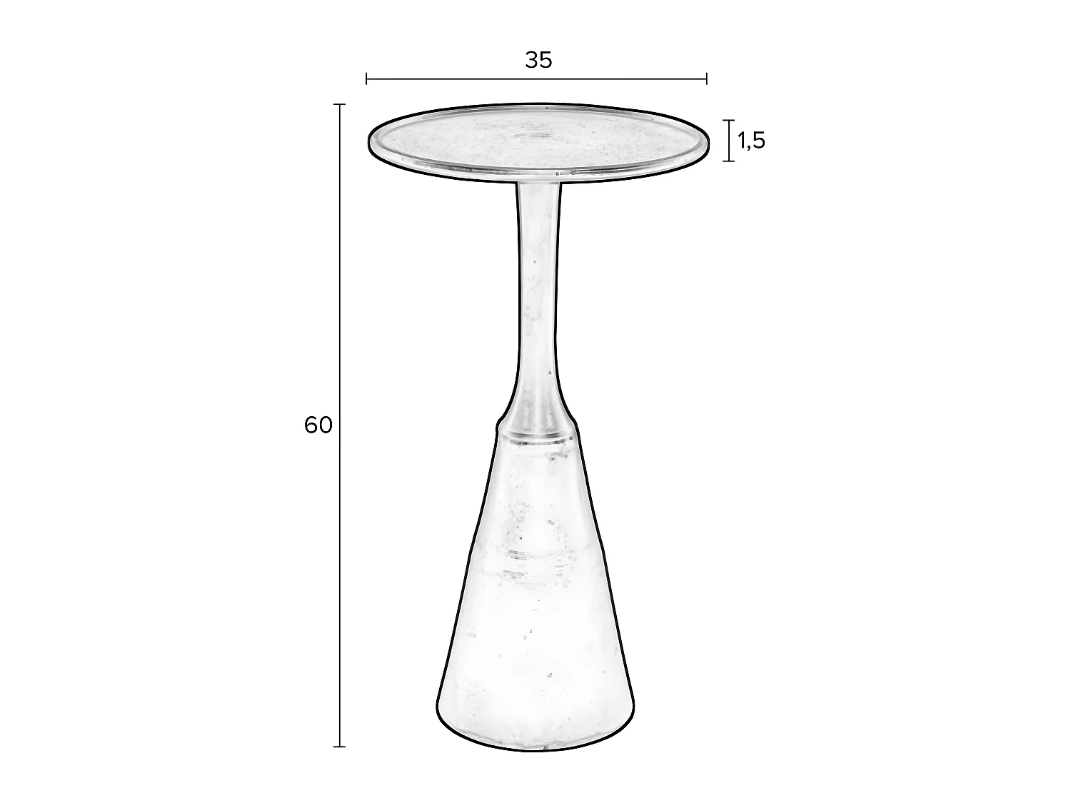 Noah - Table d'appoint ronde en métal ø35cm - Or