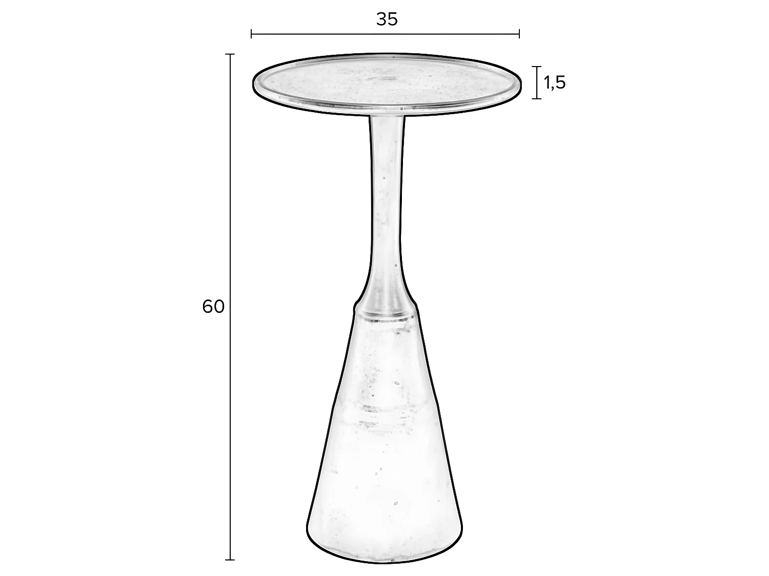 Noah - Table d'appoint ronde en métal ø35cm - Or
