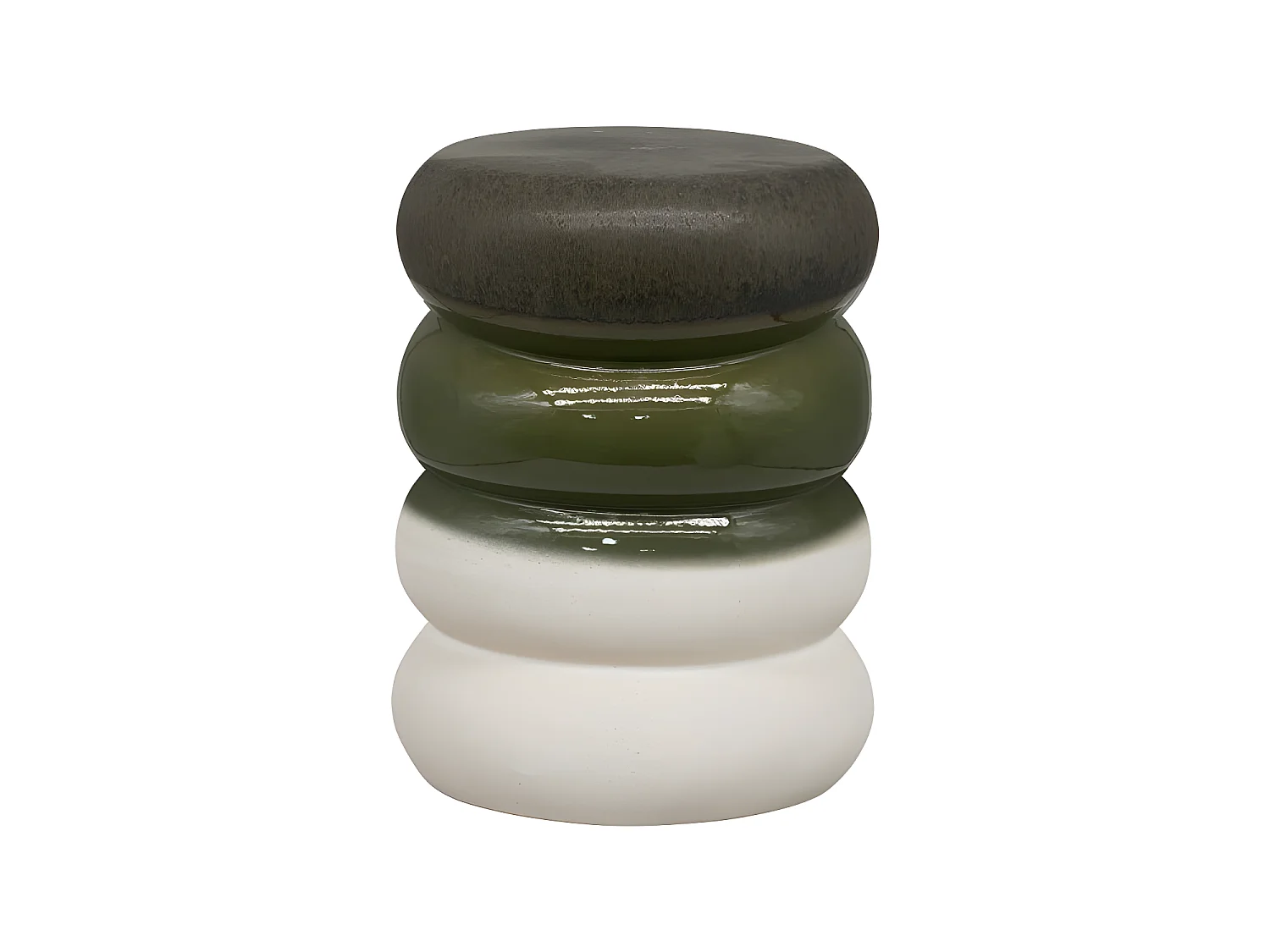 Bulb - Table d'appoint en céramique ø34cm - Vert / Blanc