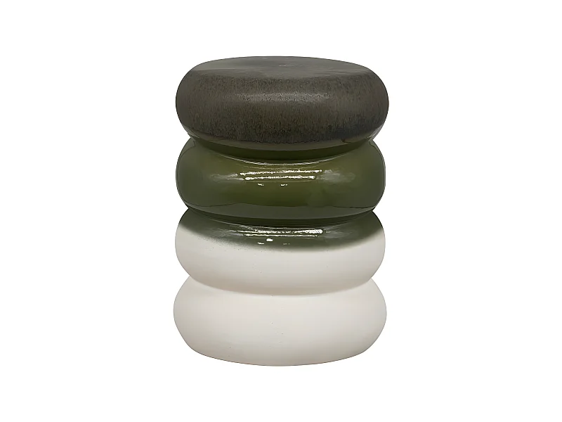 Bulb - Table d'appoint en céramique ø34cm - Vert / Blanc