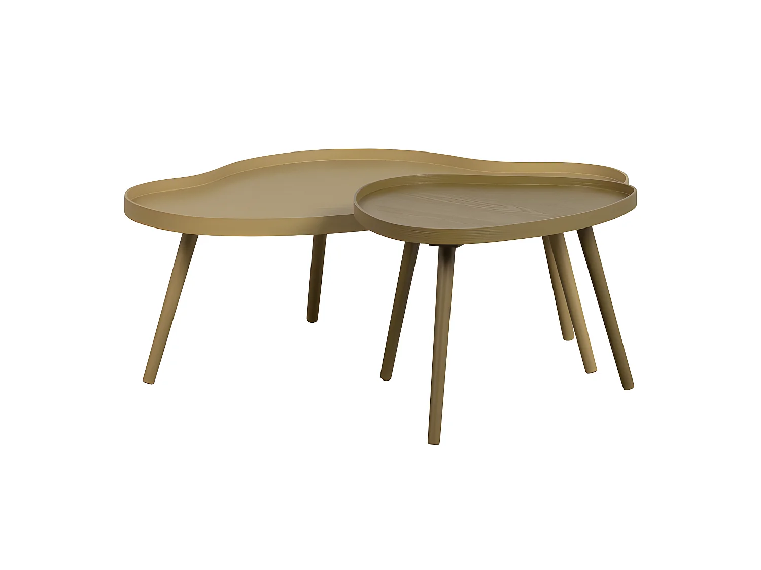 Mae - Table basse de forme organique en bois 61x40cm - Bois