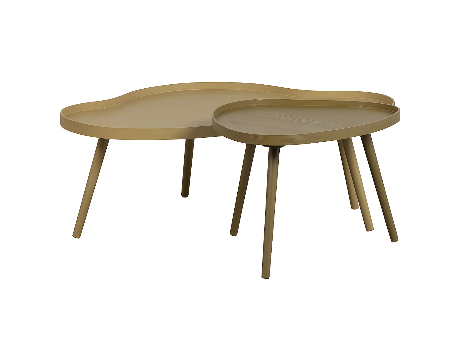 Mae - Table basse de forme organique en bois 61x40cm - Bois
