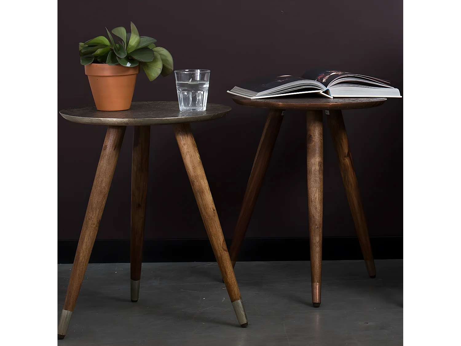 Bast - Table d'appoint vintage tripode - Couleur - Cuivre