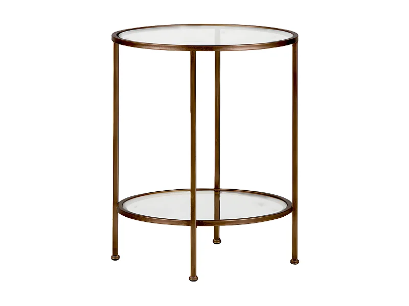 Goddess - Table d'appoint ronde en métal et verre ø46cm - Laiton