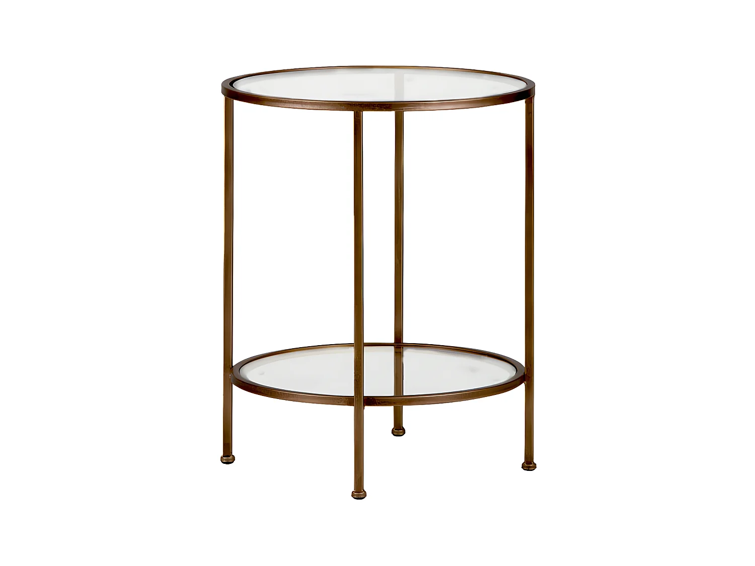 Goddess - Table d'appoint ronde en métal et verre ø46cm - Laiton