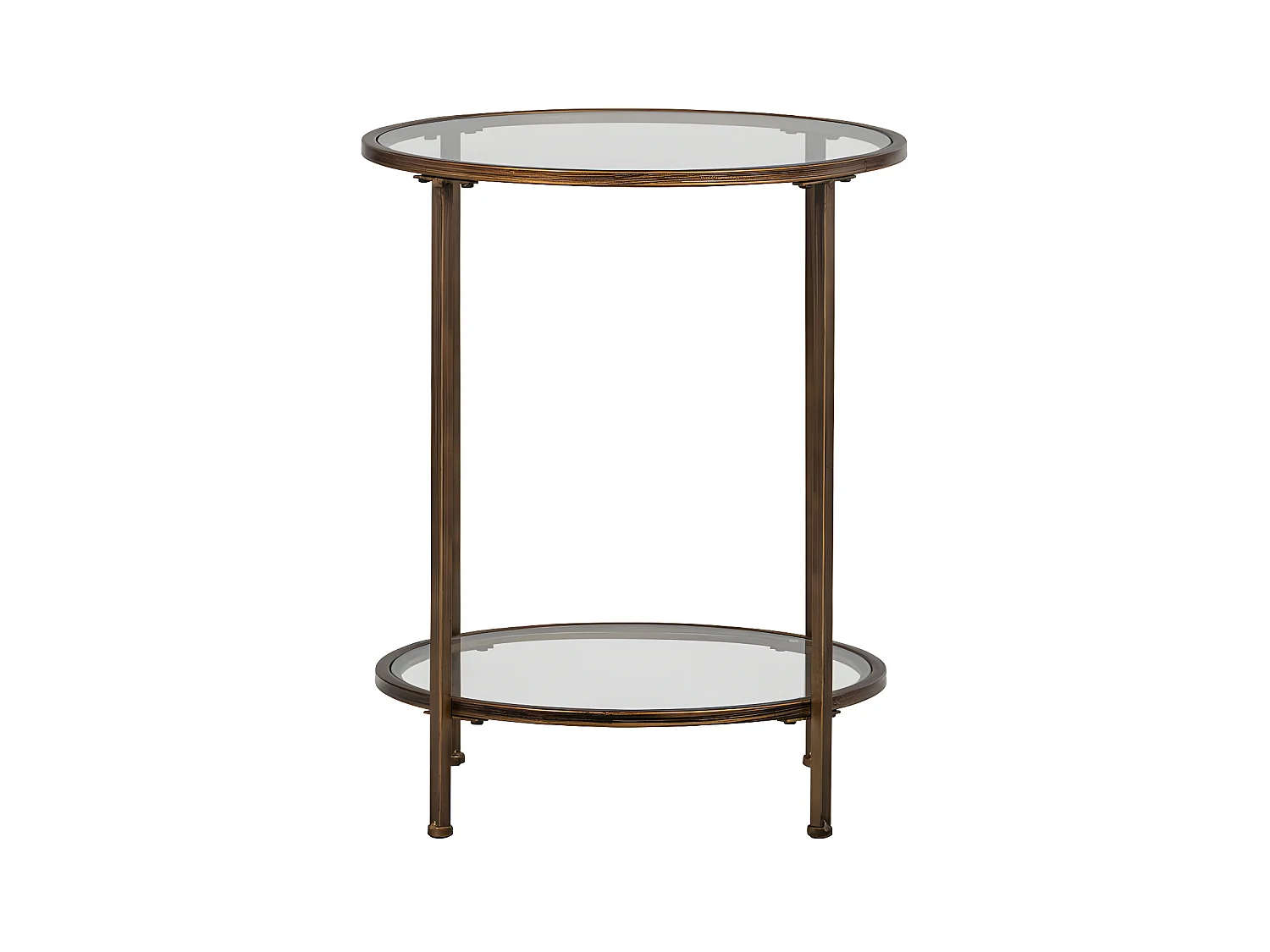 Goddess - Table d'appoint ronde en métal et verre ø46cm - Laiton