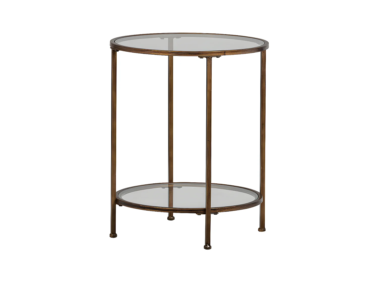 Goddess - Table d'appoint ronde en métal et verre ø46cm - Laiton