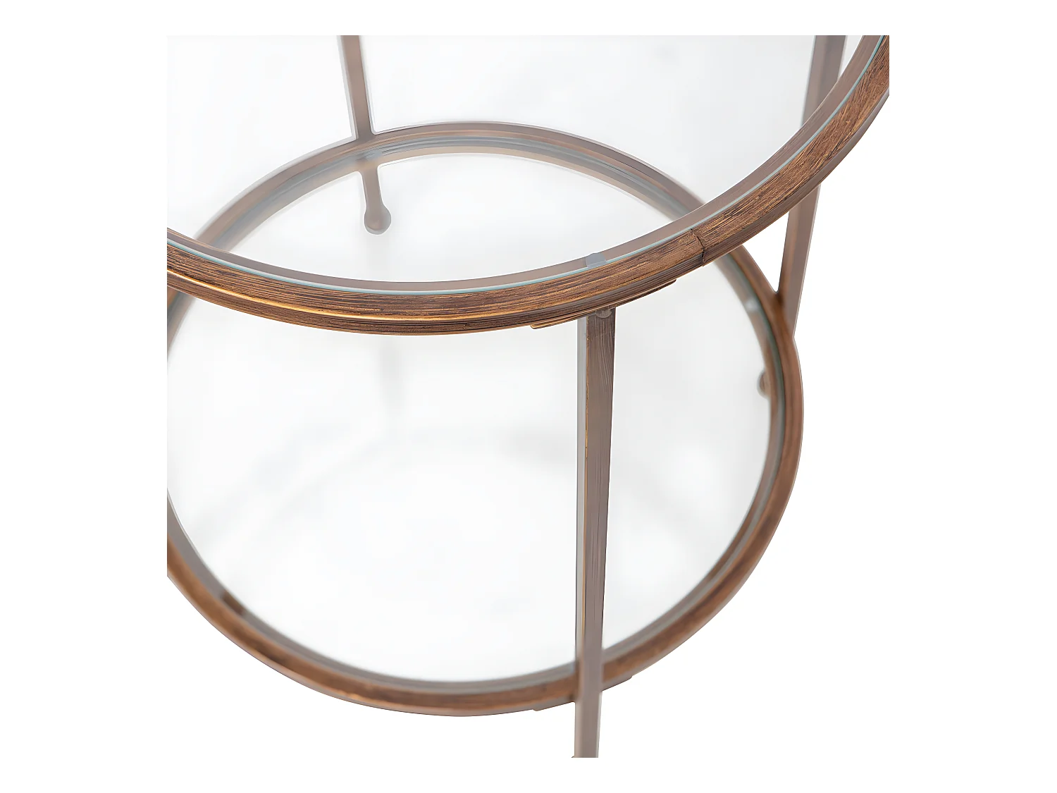 Goddess - Table d'appoint ronde en métal et verre ø46cm - Laiton