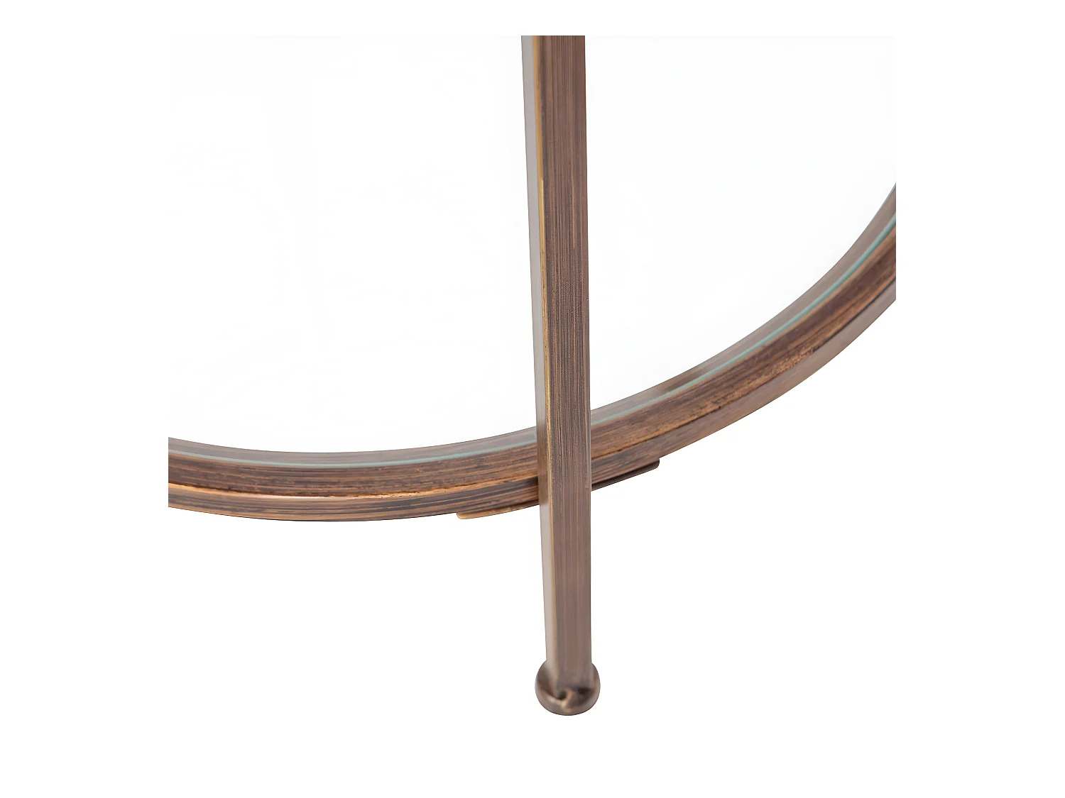 Goddess - Table d'appoint ronde en métal et verre ø46cm - Laiton