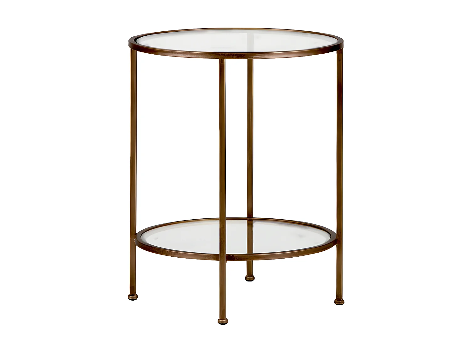 Goddess - Table d'appoint ronde en métal et verre ø46cm - Laiton