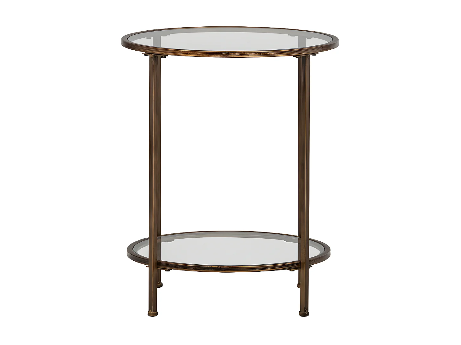 Goddess - Table d'appoint ronde en métal et verre ø46cm - Laiton